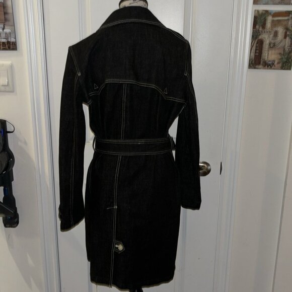Vintage Lauren Jeans Co. Ralph Lauren Dark Denim Coat w/ Contrast Stitching - Picture 8 of 10